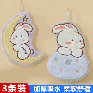 Khăn Lau Tay Bằng Vải Nhung San Hô Dày Treo Hình Hoạt Hình Dễ Thương Dùng Trong Nhà Bếp Và Phòng Tắm Thấm Hút