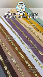 Daun Resleting BESI (2 Arah - GIGI BESAR) No. 5B (304 Coffee) NEKEL HITAM - Aksesoris Tas (IMPORT)