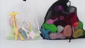 2Pcs Mesh Drawstring Storage Bag Breathable Durable Fabric Multi Purpose Home Travel For Sports Gear Swim Supplies Travel Use