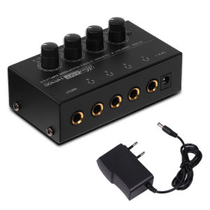 Kebidumei | Top Deals 4 Channels Mini O Stereo Headphone Amplifier HA400 Ultra-Compact Audio Amplifier With Power Adapter EU US Plug Adapter