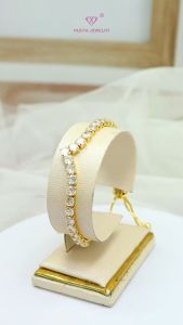 Yaxiya Gelang Serut Aurel Permata Perhiasan Lapis Emas 18K 983