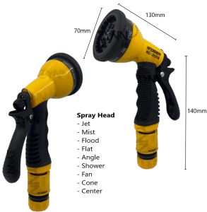 [SG STOCK] WATER SPRAYER 8 WAYS RC-2023A Head Adjustable Garden Cleaning Window Hose Nozzle Handheld Washer Gun