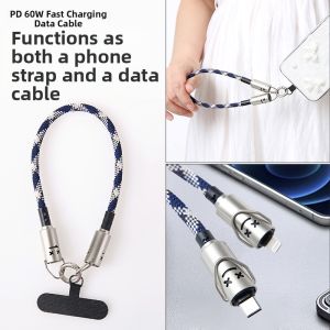 High-End Womens Mobile Phone Strap Huawei Xiaomi Quick Charge Data Cable Portable Detachable Crossbody Anti-Loss Long Rope Pendant
