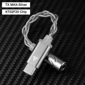 QKZ TC MAX HiFi USB DAC Type C to 3.5mm Headphone Amplify KT02F20 Chip Audio Decoder Phone Adapter USB C Digital DAC For Android