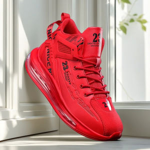Red Wear-Resistant Youth Sports Shoes Leather