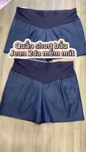 Quần Short bầu JEAN chất siêu thoáng mát mùa hè có size 40-75kg có dây chun điều chỉnh vải nhệ mềm thoáng co dãn nhẹ