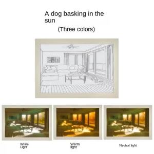 Đèn Bàn Vẽ Tranh LED COOINJOY Cắm USB Có Thể Điều Chỉnh Độ Sáng Tranh Treo Tường Đèn Ngủ Trong Nhà Với Khung Gỗ Và Chức Năng Chèn Ảnh