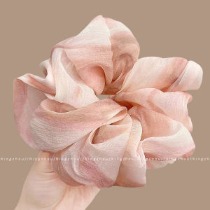 NING ZHOU | Extra Large Pink Elegant Hair Scrunchie