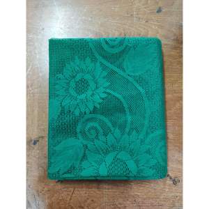 Taplak Meja Makan 6 Kursi 150 x 230 cm Persegi Bahan Kain Polyester Warna Cream Corak Bunga Matahari