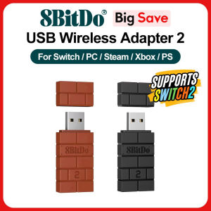 8BitDo | 8BitDo USB Wireless Bluetooth Adapter 2 Receiver for NS Switch 1 2 PS1 Mini Windows for PS4 PS5 Xbox Series X/S Handle