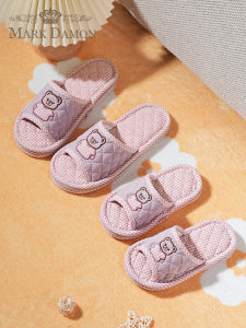 รองเท้าแตะบ้านผ้าฝ้ายแท้พิมพ์ลายการ์ตูนสำหรับเด็ก รองเท้าแตะพื้นนุ่ม 3 ชั้น รองเท้าแตะพื้นผ้าป้องกันการลื่น รองเท้าแตะสำหรับฤดูใบไม้ผลิ ฤดูร้อน ฤดูใบไม้ร่วง ฤดูหนาว