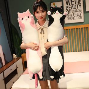 50/70/90cm Cute Soft Long Cat Plush Toy Stuffed Animals Pillow Throw - Perfect Birthday Gift for Kids