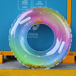 Inflatable Lifebuoy Adult and Child General Underarm Transparent Sequin Swimming Ring Pool Float Floaties for Adults