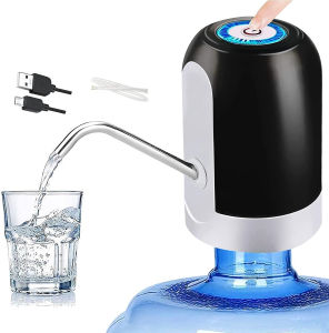 LMETJMA 5 Gallon Water Bottle Dispenser USB Charging Water Bottle Pump Portable Water Dispenser Pump for Camping BBQ Grill JT239
