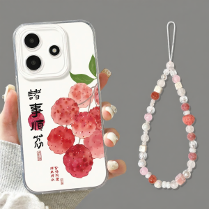 CIJING | Shockproof Silicone Case for Smartphone Transparent Good Luck Text