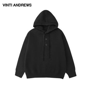 Red Hooded Sweater Half Open