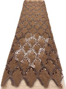 3D Fashion Nigerian Mesh Tulle Lace Fabric 2026 French Handmade Beaded Sequins Lace Fabric Women Party Wedding Dress Sewing