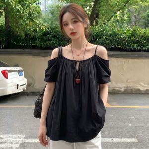 Slimming Tummy-concealing Youthful Off-shoulder Tank Top Shirt