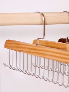 360 Degree Rotation Solid Wood Hanger for Bra Camisole Strap Bathing Suits Stockings Scarves Ties and Belts Anti Slip Multi Hook Coat Rack