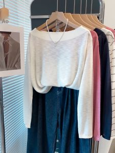 JIANDIYA | Áo Sweater Dáng Rộng Kiểu Trễ Vai Mới cho Mùa Xuân và Thu