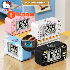 ฉันรู้ว่า100% ของแท้เฮลโลคิตตี้นาฬิกาดิจิตอลไฟสว่างกลางคืนเตือนนาฬิกานาฬิกาสำหรับเด็กหน้าจอแสดงอุณหภูมิป้องกันการตก USB สนับสนุนชาร์จการใช้งานแบบมีสาย/ไร้สาย