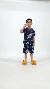 Kiminori NASA.ST Setelan Baju Tidur Anak Laki-Laki Lengan Pendek