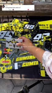 Decal Stiker CRF 150 L: Dekal Sticker Striping Custom Full Body CRF 150L motif tengkorak hitam kuning i2-204 i2-1211