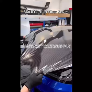 PREMIUM CAR 6D CARBON FIBER BLACK CAR STICKER(152CM-Custom)Pelekat Sticker Bonet/Fender/Roof Car Wrapping sticker kereta