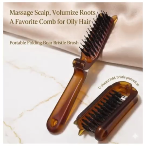 Portable Foldable Hair Comb Bristle Smoothing Brush Anti Frizz Detangling Fluffy Styling Tool