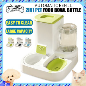 2 in 1 Pet Bowl Automatic Feeder Dog Cat Food Bowl Large Capacity Pet Water Dispenser Drinking