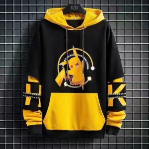 Hooded Sweatshirt Male Student Autumn and Winter K-style Trendy Casual All-Matching Childrens Cartoon Handsome Sports Tops Male