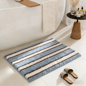 VIKAMA Modern Imitation Cashmere Bathroom Mat Water-Absorbent Door Mat for Toilet Bedroom Rug for Home Decoration