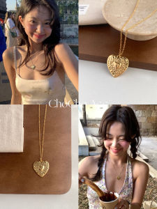 Golden Heart Necklace Advanced Long Chain Versatile Accessory for YouTubers Fashion Jewelry for Teens Adults Elderly Golden Pendant