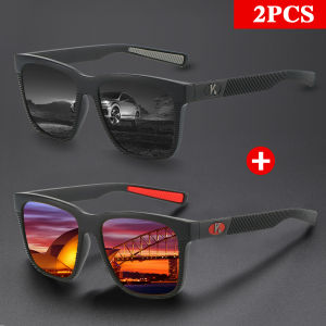 karos | 2Pcs/Set Karos Square Vintage Polarized Cycling Sunglasses Men Women Luxury UV400 Eyewear Fashion Travel Driving Fishing Glasses