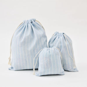 Youmu Bag Pinstripe Cotton Linen Storage Bag Drawstring Bundle Cloth Bag Cosmetics and Jewelry Stationery Gifts Dustproof Bag