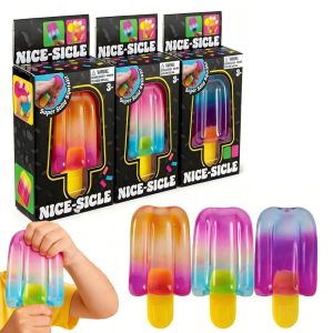 1/3pcs Ice Cream Squishy Squeeze Toy Nice Cube Sensory Fidget Toy Portable Stress Relief Gadget for Office Home Daily Relax