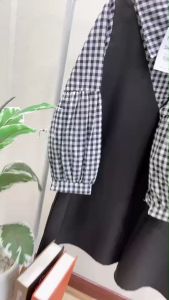 0376 Dress เดรส ตัดต่อทรงเอี้ยม Cropped cut dress