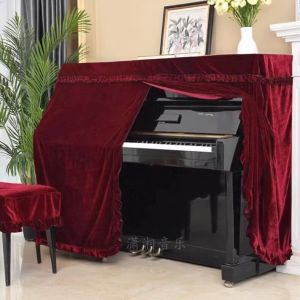 Vỏ Bọc Đàn Piano Bằng Vải Nhung Vàng Dày Nửa Phủ Toàn Bộ Bao Phủ Bao Phủ Ghế Chân Đế Chất Liệu Vải Chống Bụi Chống Thấm Nước
