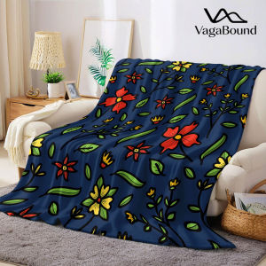 BILIBILI | Navy Retro Cartoon Flower Flannel Blanket Warm Soft Halloween Christmas Decorative Couch Warm Cozy All-Season Gift