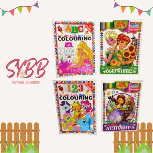 4 Book Set Girl Girl Play Games Set Colouring Book 123 Book ABC Book My Little Pony Sofia Frozen Barbie Gift Books