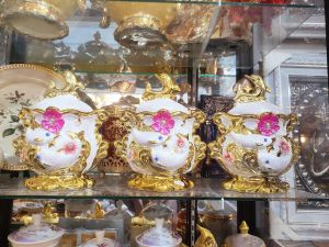 pajangan toples keramik glitter mewah set 3pc