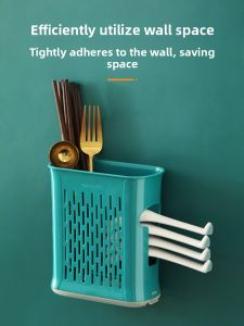 CHAHUA | Wall-mounted No-drilling Chopstick Organizer Kitchen Storage