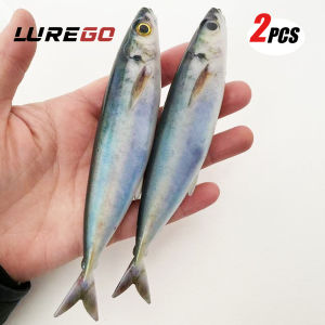 2PCS Trolling Fishing Lure 5.71in 33.5g Realistic Sardine Hard Bait for Tuna Mackerel Saltwater Deep Sea Boat Fishing