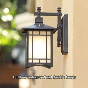 Phube Lighting Outdoor Wall Light Fixtures Exterior Waterproof Wall Lanterns Porch Sconces Lighting with E27 Sockets & Glass Shades Modern Matte Black Outside Lights for Patio Front Door Entryway Garage