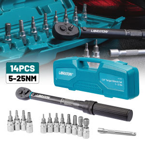 LIBRATON 1/4 Bike Torque Wrench 5-25Nm / 1-6Nm High Precision Torque Wrench accuracy of ±3% Square Drive Torque Wrench Set