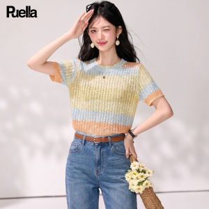 puella | French Style Shimmer Round Neck Short Sleeve T-Shirt
