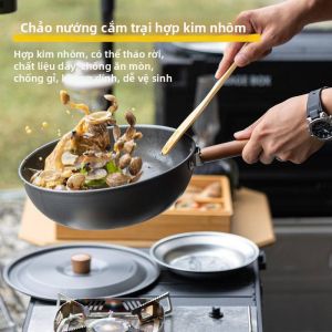 ZHUOLESHI | Portable Detachable Handle Chinese Aluminum Wok