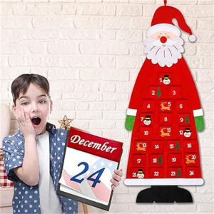 Felt Pendant Santa Claus Pocket Calendar Christmas Countdown Calendar Pendant Christmas Decorations Scene Background Supplies