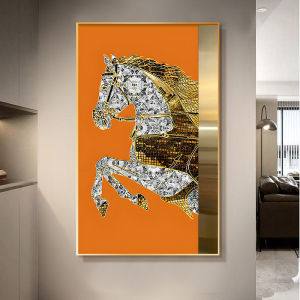 YASISHA | Horse Theme Luxury Wall Art Orange