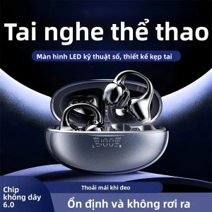 Tai Nghe Bluetooth 6.0 Không Dây SK Wireless Kiểu Kẹp Tai Thể Thao Khử Tiếng Ồn Gọi Thoại HD Quà Tặng Người Lớn Kèm Hộp Sạc